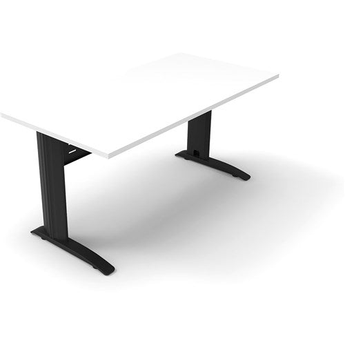 Rapidline Deluxe Rapid Span Straight Desk 1500W x 750D x 730mmH Natural White/Black