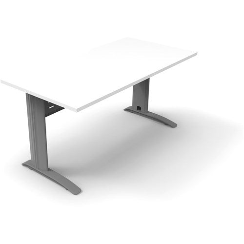 Rapidline Deluxe Rapid Span Straight Desk 1500W x 750D x 730mmH Natural White/Silver