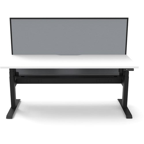 Rapidline Boost Light Single Sided Workstation + Screen + Cable Tray 1200mmW White/Black