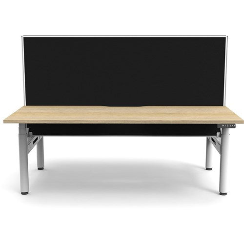Rapidline Halo+ Back to Back Workstation + Screen 2 Person 1200mmW Oak/White