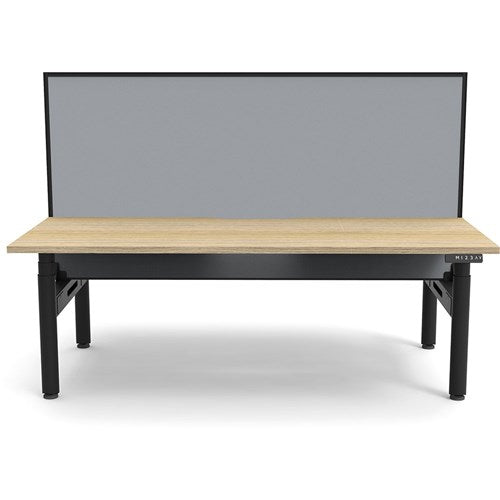 Rapidline Halo+ Back to Back Workstation + Screen 2 Person 1500mmW Oak/Black