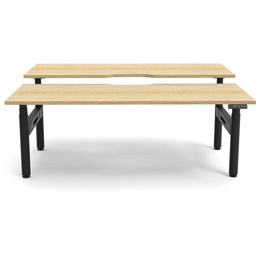Rapidline Halo+ Back to Back Workstation 2 Person 1800W x 1500D x 1270mmH Oak/Black