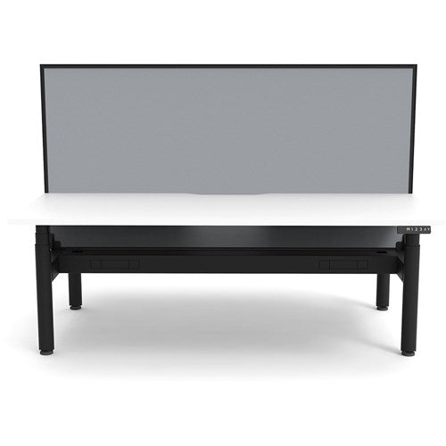 Rapidline Halo+ Back to Back Workstation+Screen+Cable Tray 2 Person 1800mmW White/Black