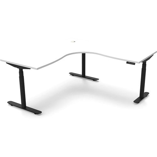Rapidline Halo+ Corner Workstation 1800/1800W x 750D x 1270mmH White/Black