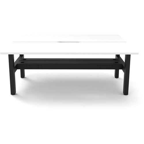 Rapidline Boost Static Back To Back Workstation+Tray 2 Person 1800Wx1500Dx730mmH White/Black