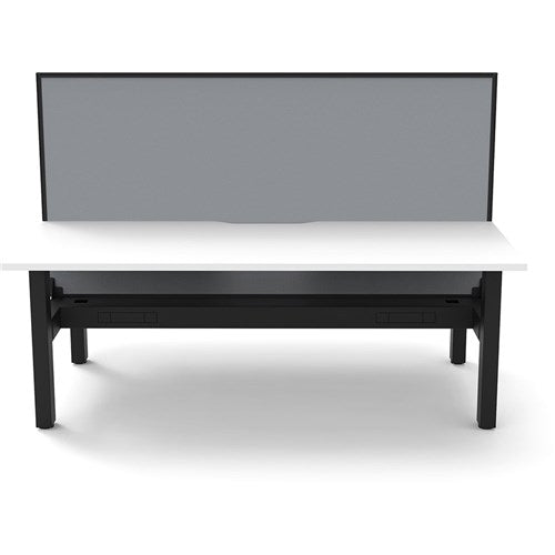 Rapidline Boost Static Back To Back Workstation+Screen+Tray 2 Person 1500mmW White/Black