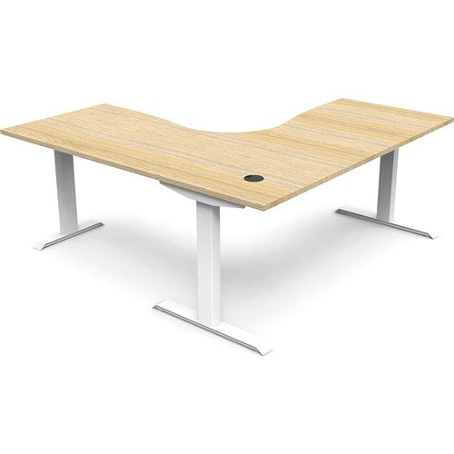 Rapidline Boost Static Corner Workstation 1800/1500W x 750D x 730mmH Oak/White