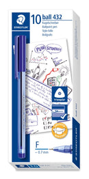 PEN STICK PLUS (432) FINE BLUE STAEDTLER BX10