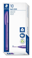 PEN STAEDTLER BP STICK 4320 MED PURPLE/MAGENTA BX10