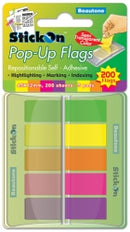 STICK ON FLAGS B/TONE POP-UP 45X12 200 SHT 5 ASST PADS