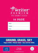 Project Book Writer Premium 64pg Plain/18mm Dotted Thirds Ground Grass Sky (PK10)
