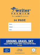 Project Book Writer Premium 64pg Plain/24mm Dotted Thirds Ground Grass Sky (PK10)