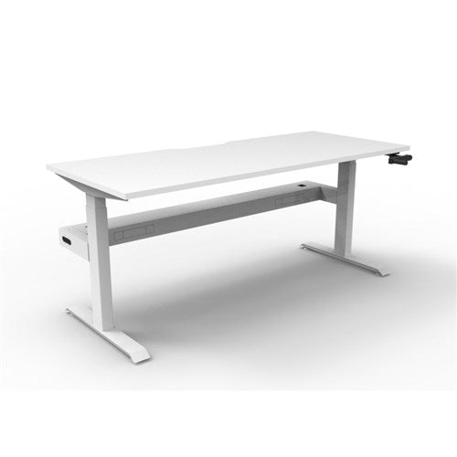 Rapidline Boost Manual Height Adjustable Single Workstation + Cable Tray 1500Wx705-1155mmH