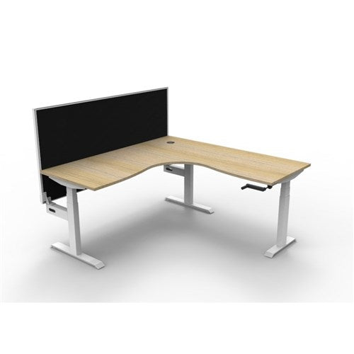 Rapidline Boost Manual Height Corner Workstation + Screen 1800/1800Wx750Dx705-1155mmH