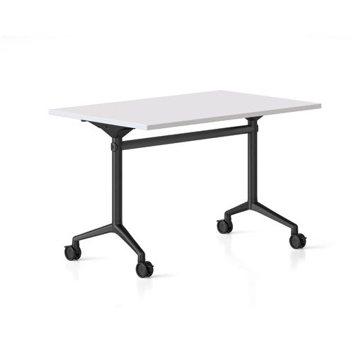 Rapidline Typhoon Flip Top Table 1200W x 600D x 750mmH White Top All Black Frame