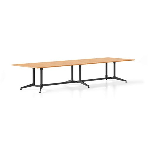 Rapidline Typhoon Meeting Table 3200W x 1200D x 750mmH Beech Top All Black Frame