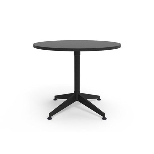 Rapidline Typhoon Round Meeting Table 900D x 750mmH Black Top All Black Frame