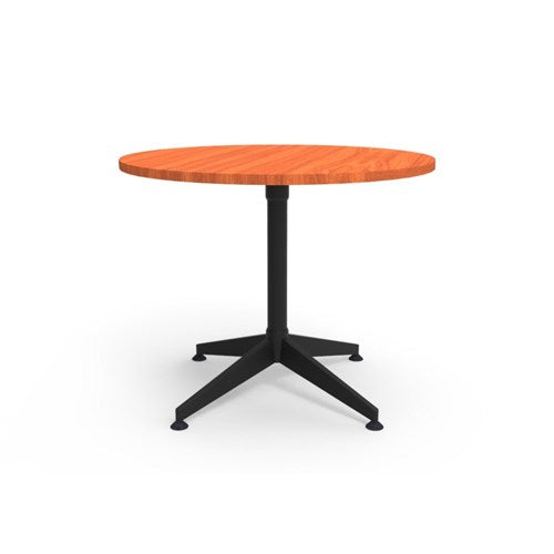 Rapidline Typhoon Round Meeting Table 900D x 750mmH Cherry Top All Black Frame