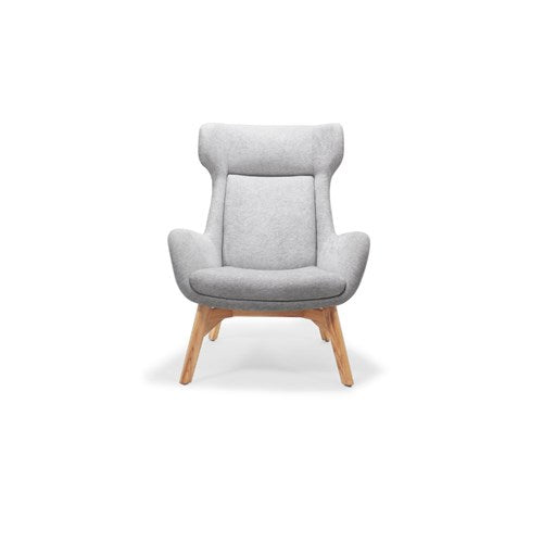 Rapidline Calypso Lounge Chair 1 Seater 800W x 800D x 1080mmH Wing Back Light Grey Fabric