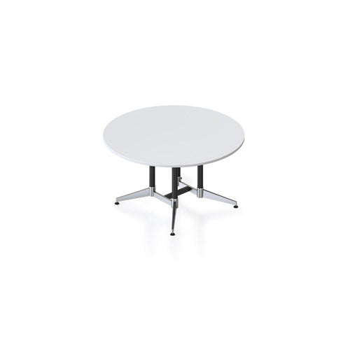 Rapidline Typhoon Round Meeting Table 1500D x 750mmH White Top Black Base