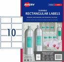 Sp- Labels Avery L7148 Durable Rectangle Glossy White 10up 10 Shts