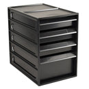 OFFICE ORGANISER ITALPLAST 4 DRAWER GREENR RECYCLED BLACK