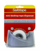 Sp-Tape Dispenser Sellotape Mini Desktop With 19mmx25m Tape Black And Pearl (PK4)