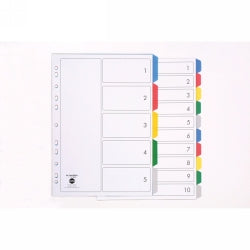 DIVIDERS MARBIG A4 PP 5 TAB MULTI COLOUR