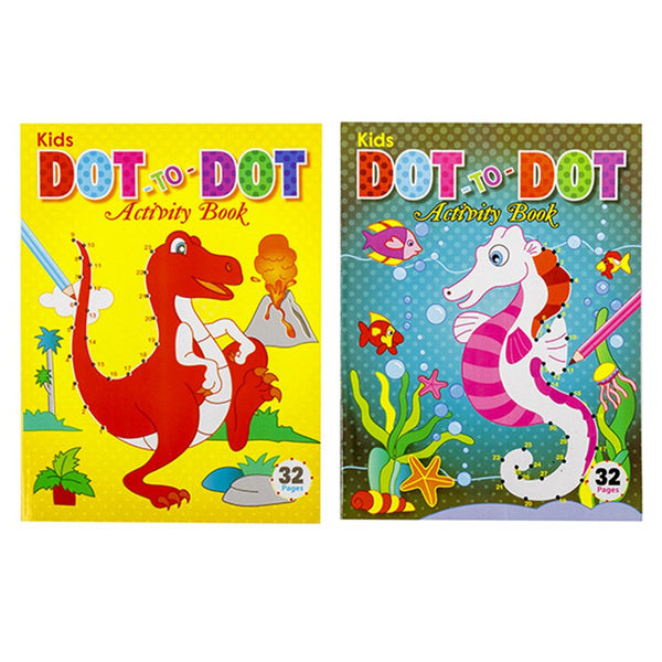 COLOURING BOOK A4 DOT TO DOT 4 DESIGNS 32PG