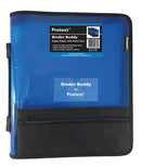 BINDER BUDDY PROTEXT A4 2 RING 25MM WITH ZIPPERHANDLEP/CASEPOCKETS BLUE