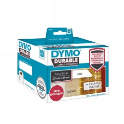 LABEL DYMO LABELWRITER DURABLE 25MMX89MM LW450 WHITE ROLL 700