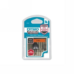 LABEL TAPE DYMO D1 DURABLE 12MMX3M BLACK ON ORANGE