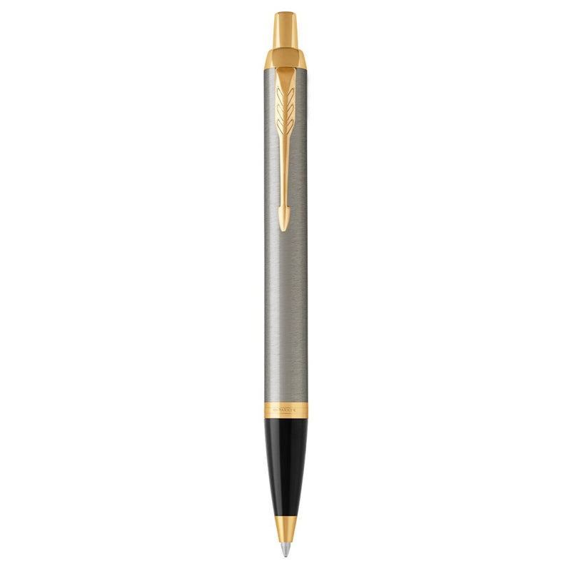 PEN PARKER IM BRUSHED METAL WITH G/TRIM BP IN GIFT BOX