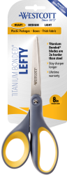 Sp- Scissors Westcott 203mm Lefty Titanium Straight Grey/Yellow