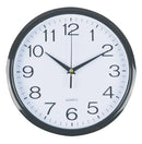 CLOCK ITALPLAST 30CM WALL PLASTIC WHITE FACE/BLACK TRIM