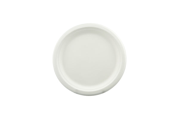 PLATE ROUND SUGARCANE ECO PAPER 180MM PK25