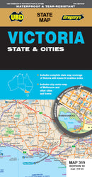 Map Ubd/Gre 920x690mm Victoria State & Cities 319 10th Ed Waterproof