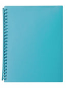 DISPLAY BOOK MARBIG A4 20 POCKET REFILLABLE TRANSLUCENT MARINE