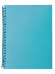 DISPLAY BOOK MARBIG A4 20 POCKET REFILLABLE TRANSLUCENT MARINE