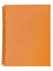 DISPLAY BOOK MARBIG A4 20 POCKET REFILLABLE TRANSLUCENT ORANGE