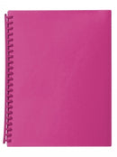 DISPLAY BOOK MARBIG A4 20 POCKET REFILLABLE TRANSLUCENT PINK