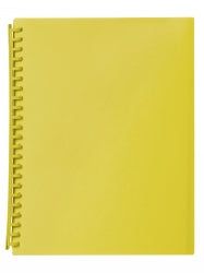 DISPLAY BOOK MARBIG A4 20 POCKET REFILLABLE TRANSLUCENT YELLOW