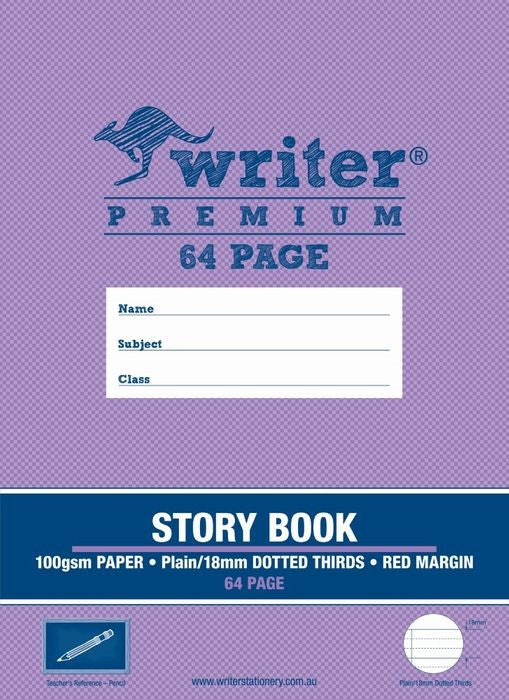 STORY BOOK WRITER PREMIUM1/2 PLAIN 1/2 18MM DOTTED THIRD RULED 64PG PENCIL