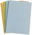 PAD WRITER A4 BOND 2 SIDED RULED ASST COLS 50LF PK5