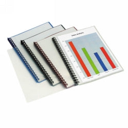 DISPLAY BOOK MARBIG A4 CLEAR FRONT BLUE BACK 20P