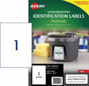 LABEL AVERY LASER L7917 ULTRA RESISTANT 208X295MM 1UP PK10
