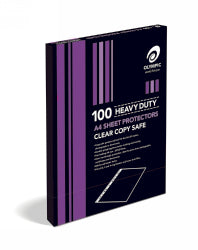 SHEET PROTECTORS OLYMPIC A4 COPYSAFE HEAVY DUTY BX100