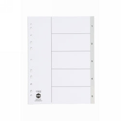 DIVIDERS MARBIG A4 PP 1-5 TAB GREY