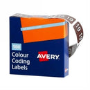 Label Avery 38x25mm Side Tab Year Code 19 Brown Pk500
