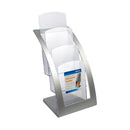 Sp- Brochure Holder 3 Tier Deflecto Curve Dl Silver/Clear